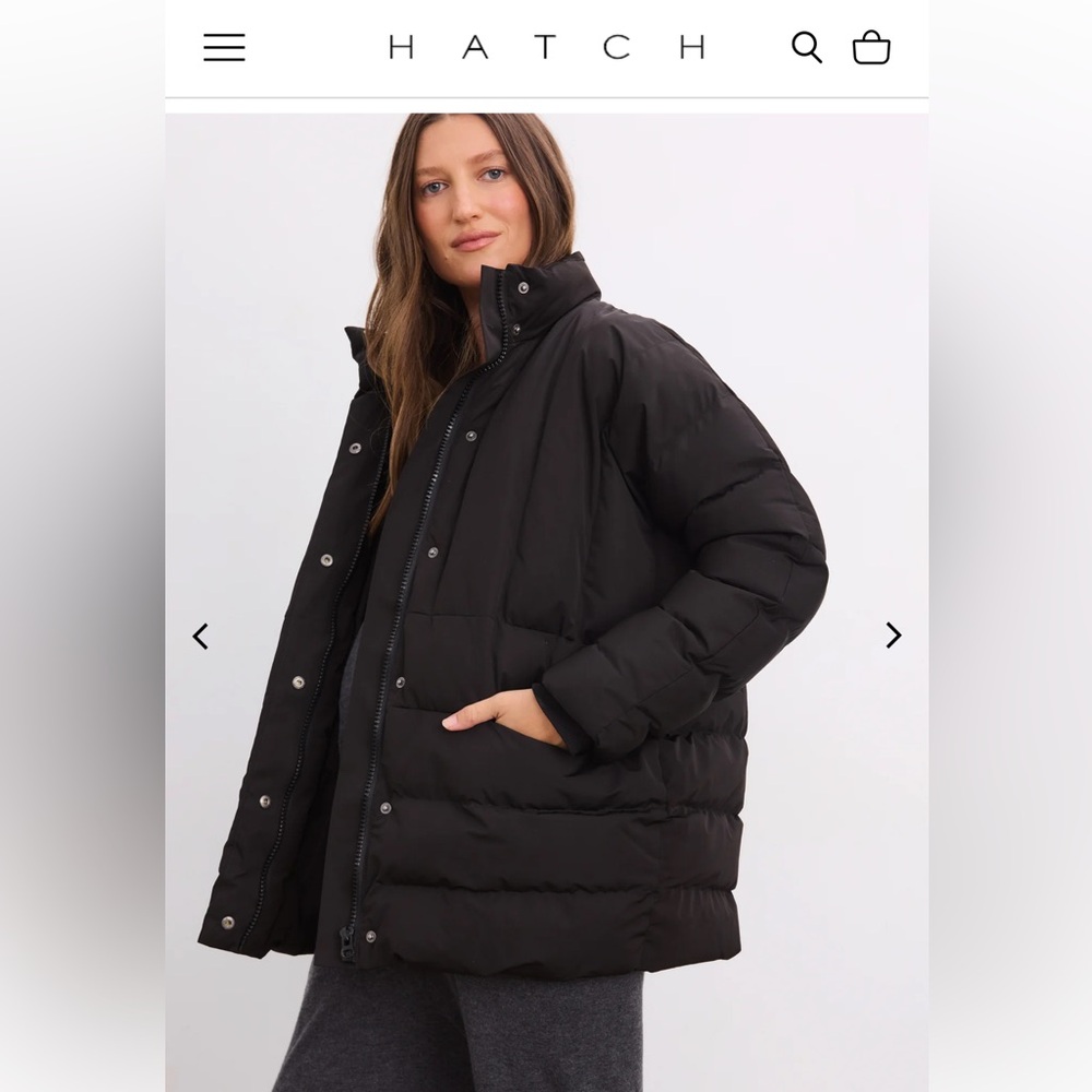 Hatch The Mother Puffer Maternity Black Jacket